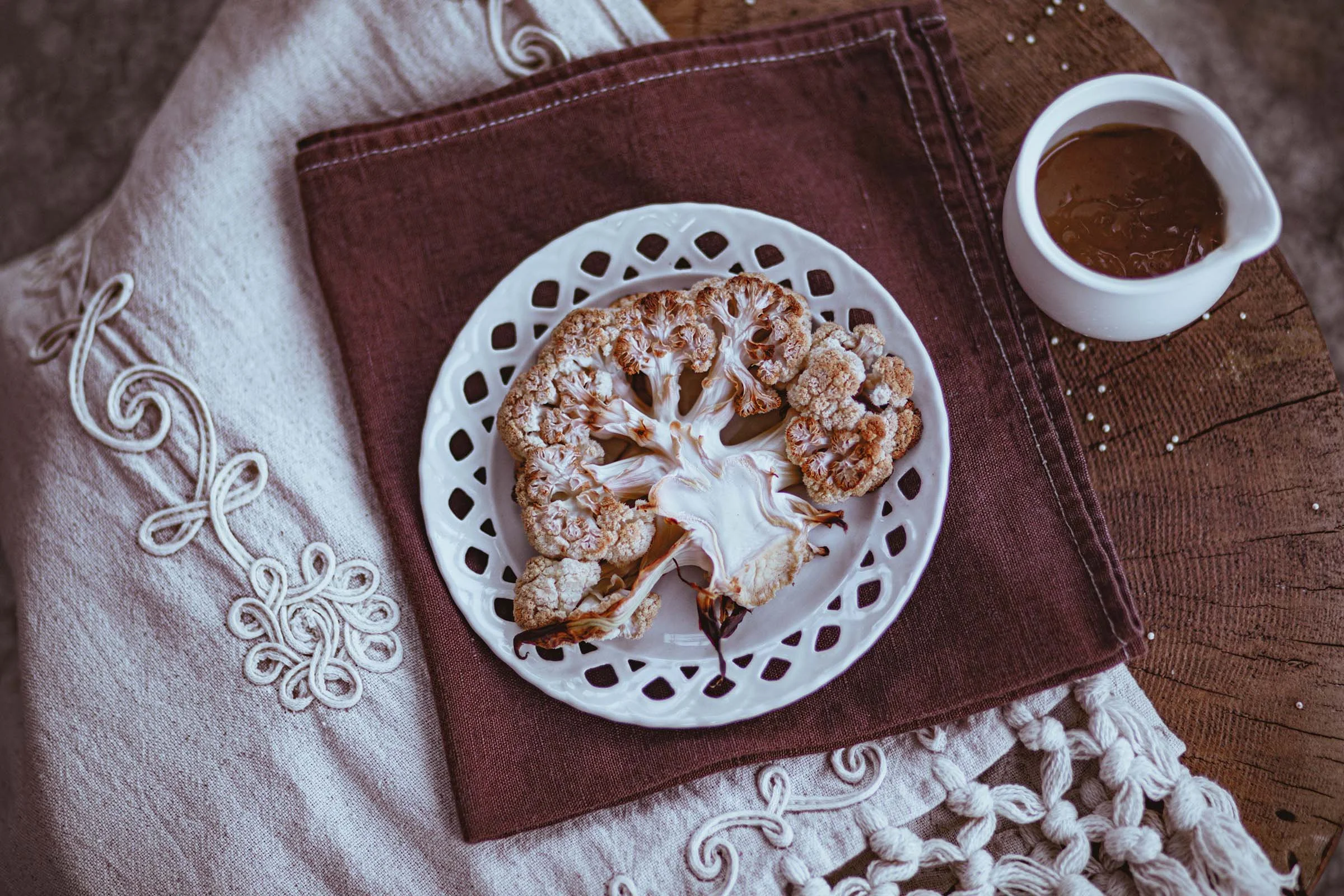 professional food photography cauliflower dish