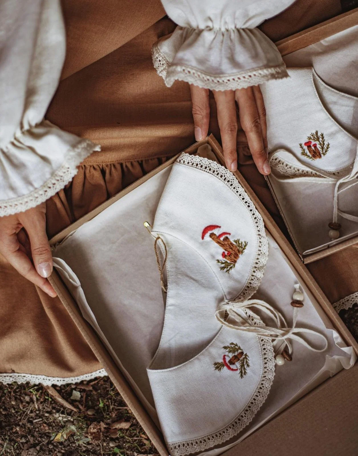 details photoshoot embroidered clothes