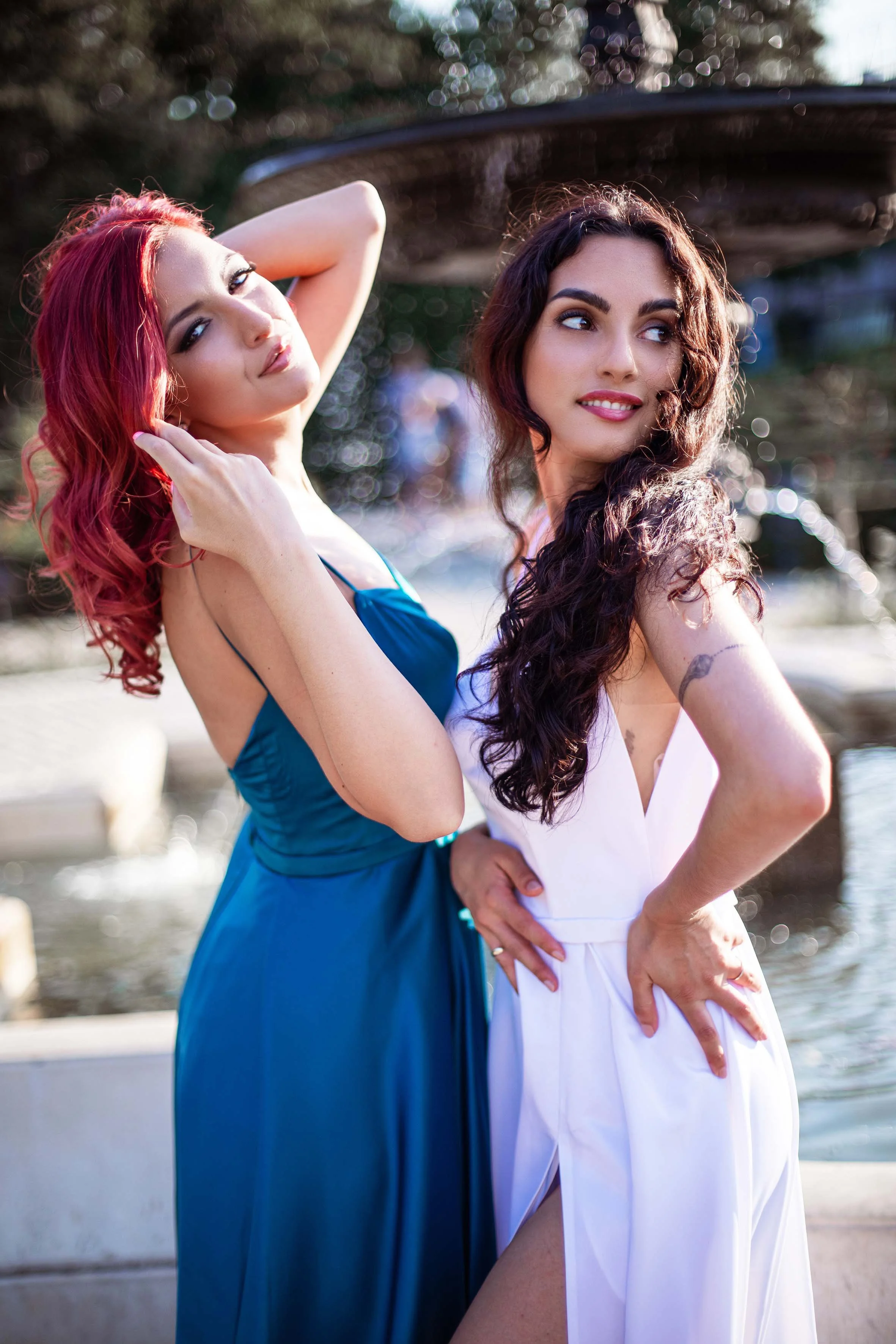 beautiful girl in a white dress professional photoshoot prom