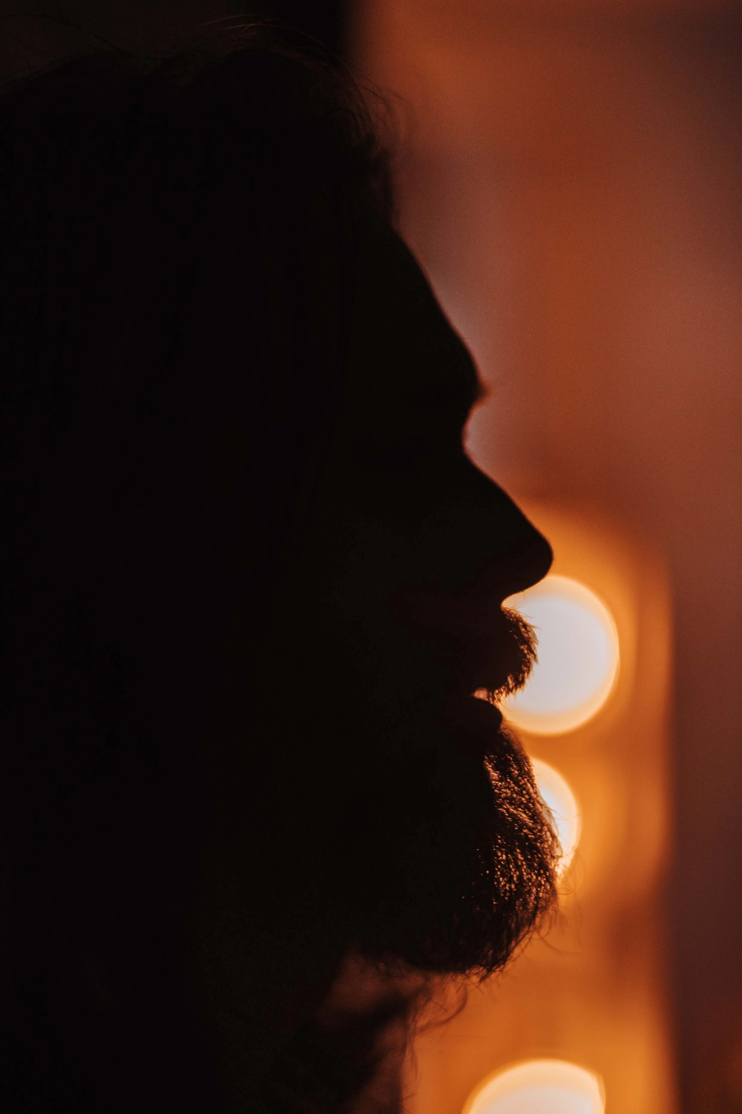shadow photography a man with beard