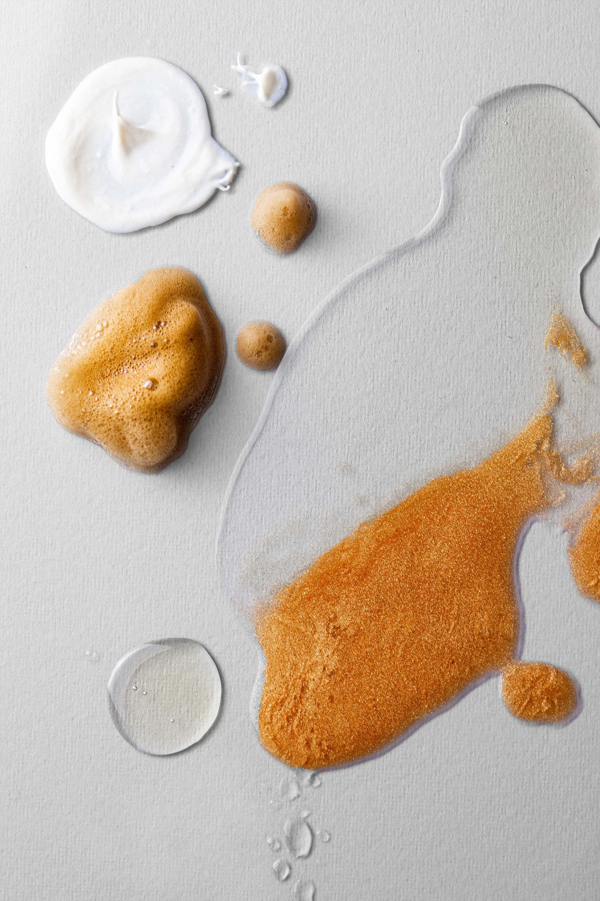 professional cometics photoshoot different textures