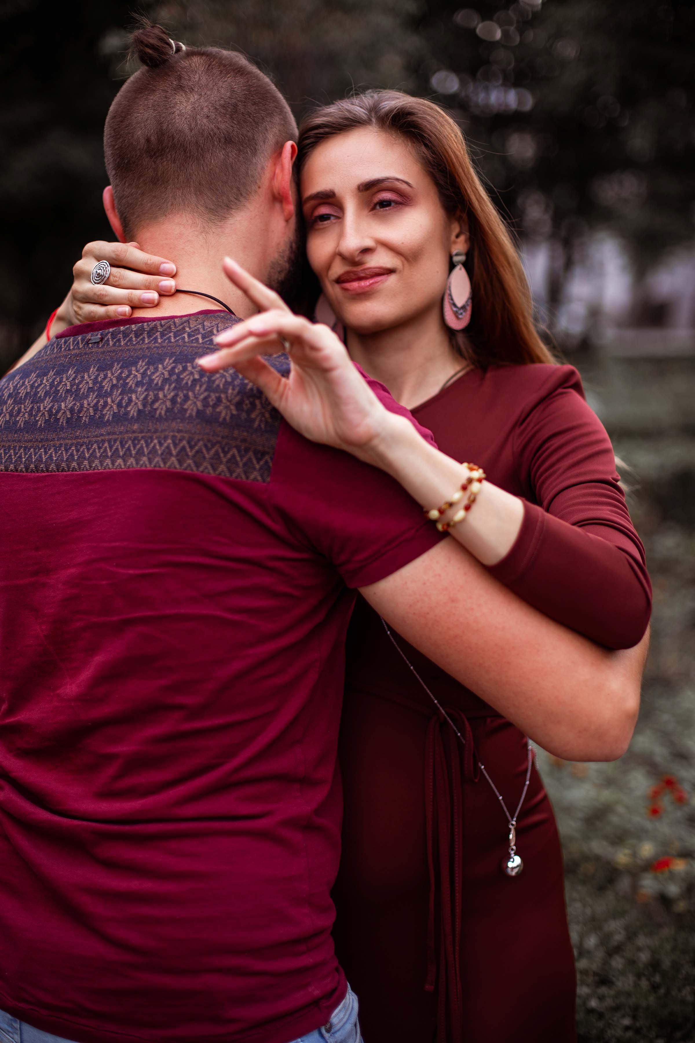 couple in love in the garden of roses professional photoshoot