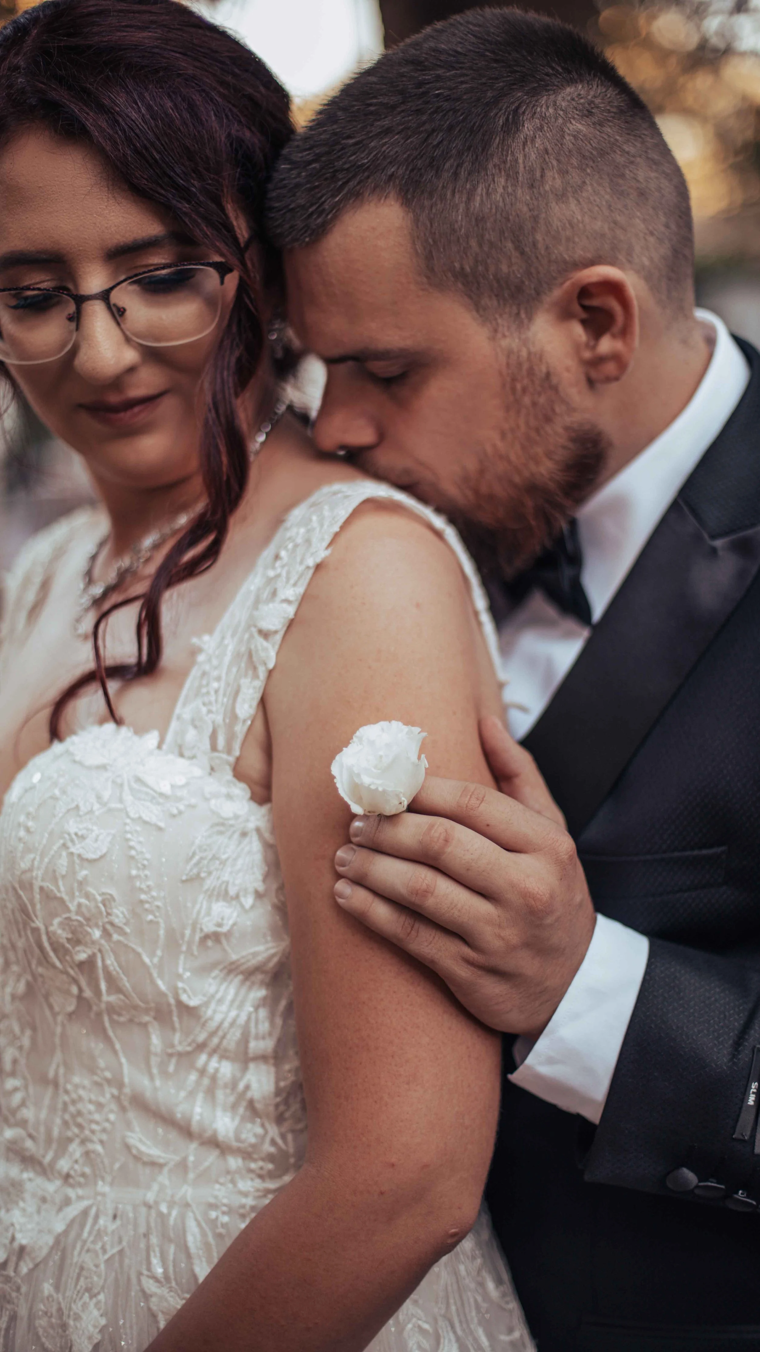 bride and groom in love professional wedding photoshoot