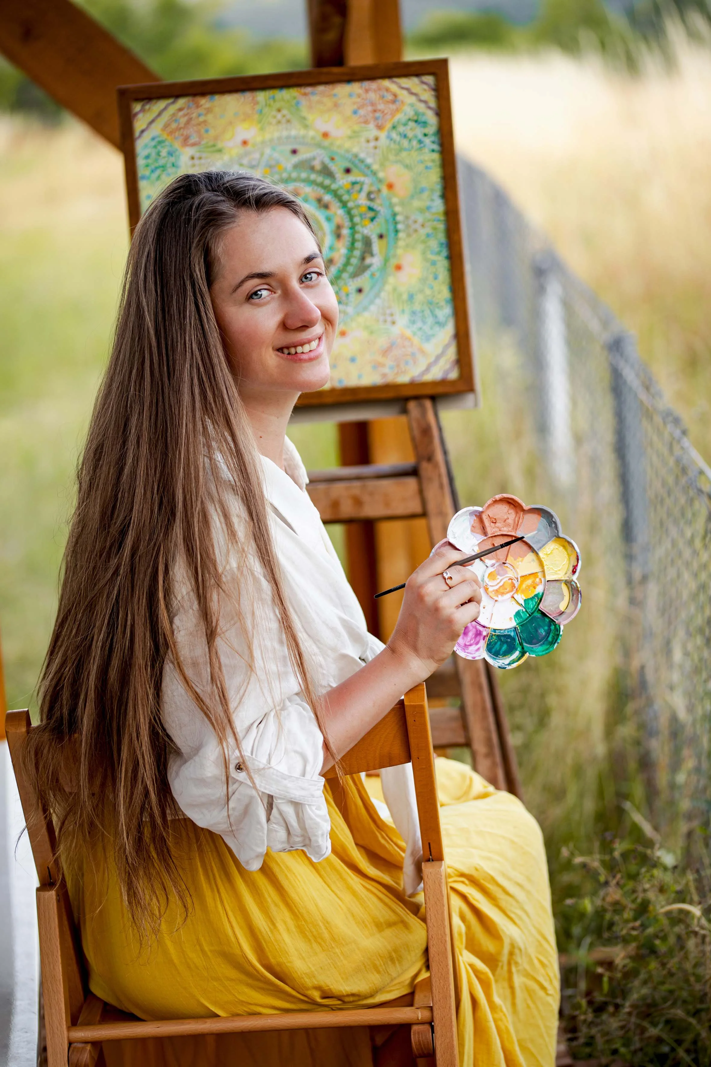 a girl with blue eyes painting portrait photography art