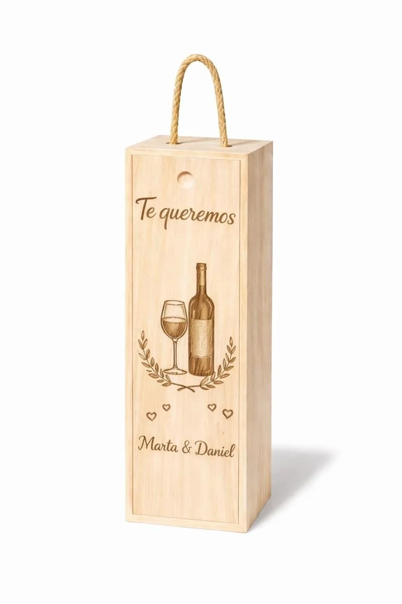 Caja de madera personalizada para botella de vino