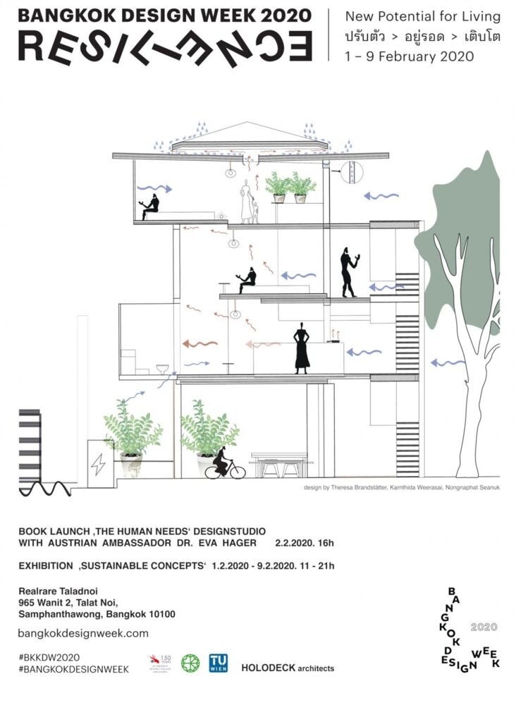 Participation at the Bangkok Design Week 2020 Exhibition with the project 'Living Bamboo', portraying a sustainable architectural prototype fostering social interaction. © BDW, 2020