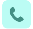 Icon of a phone receiver on a light blue background.