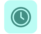A clock icon inside a circular outline on a light background.