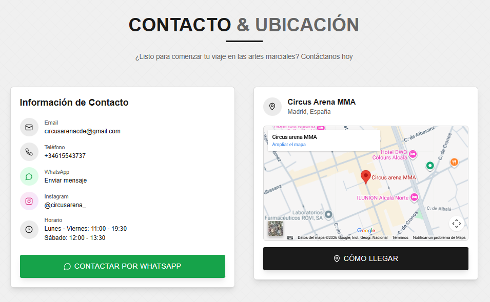 Emplacement et contact du commerce