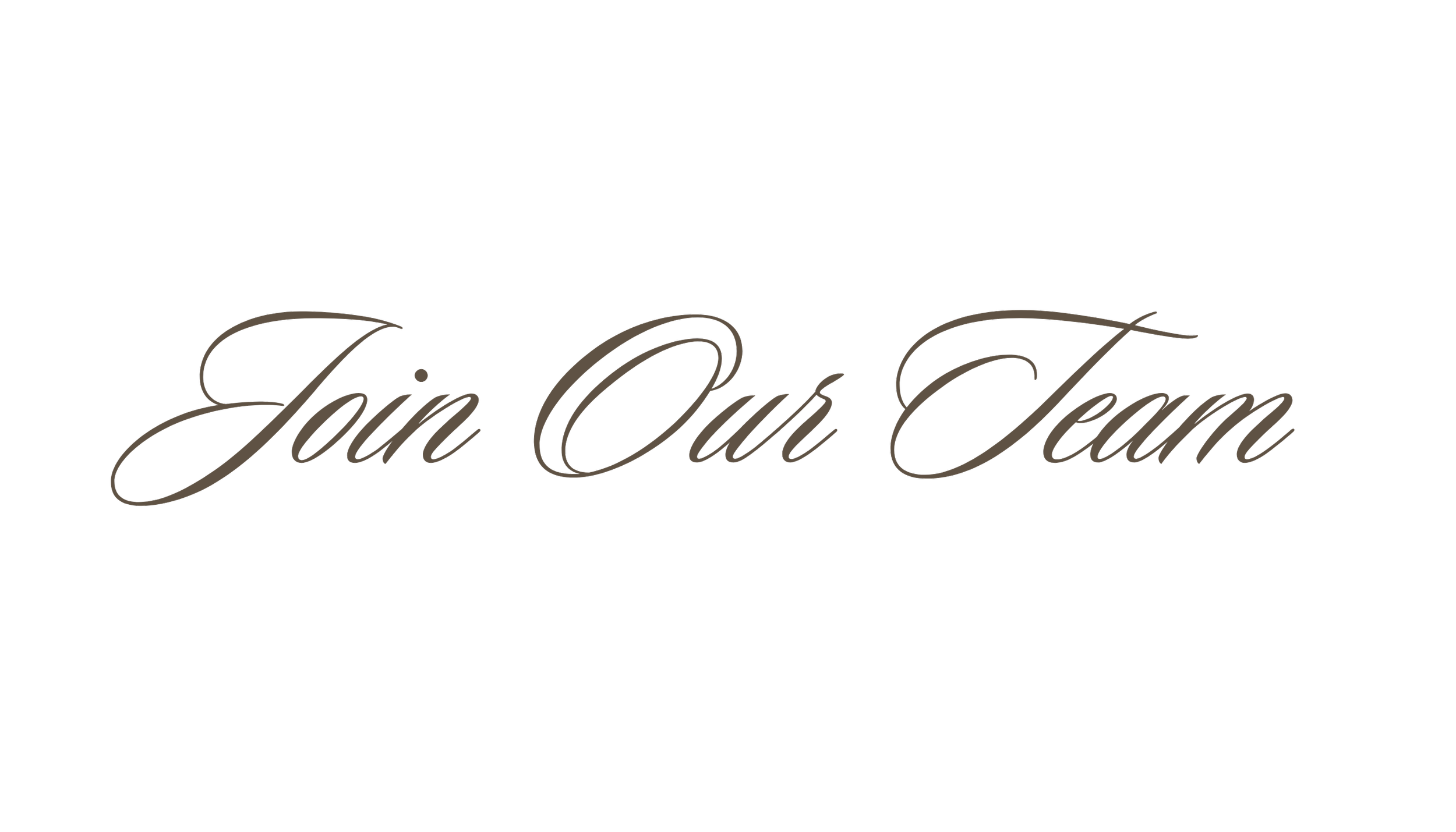 Black background with the words "Join Our Team" in elegant, cursive font in the center for Haven by Causemetology a salon, spa, and wellness studio in Lebanon, NJ