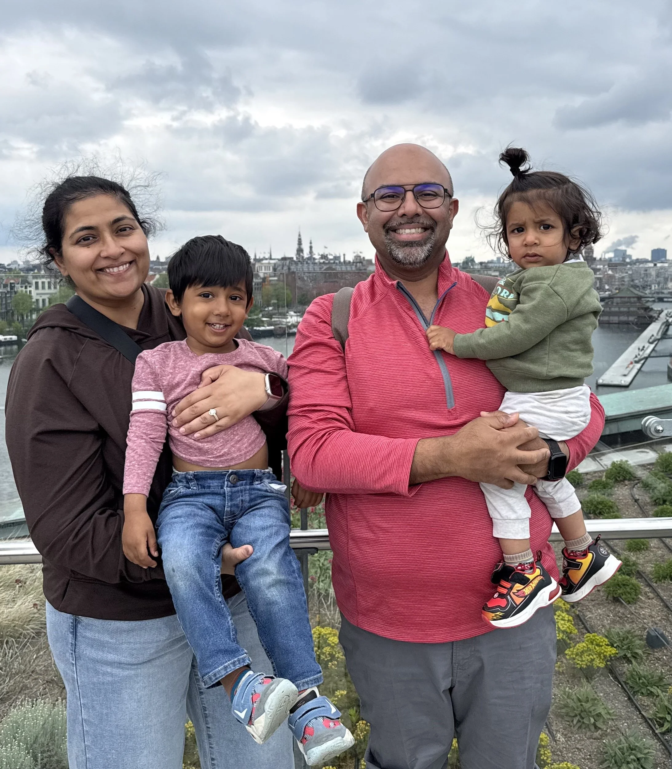 Lisa and Ravi Desai with sons Rahil and Niam