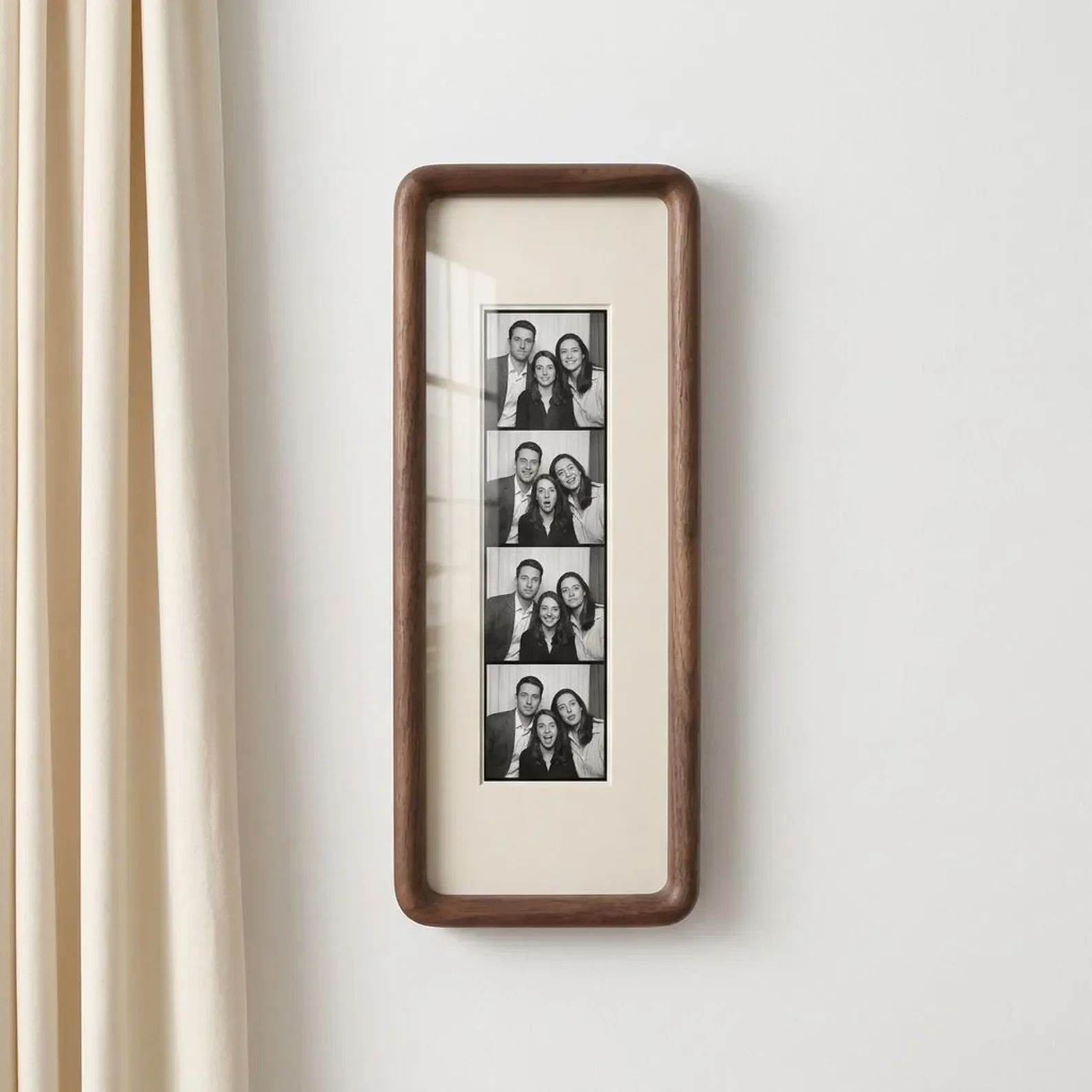 Walnut Photobooth Strip Frame