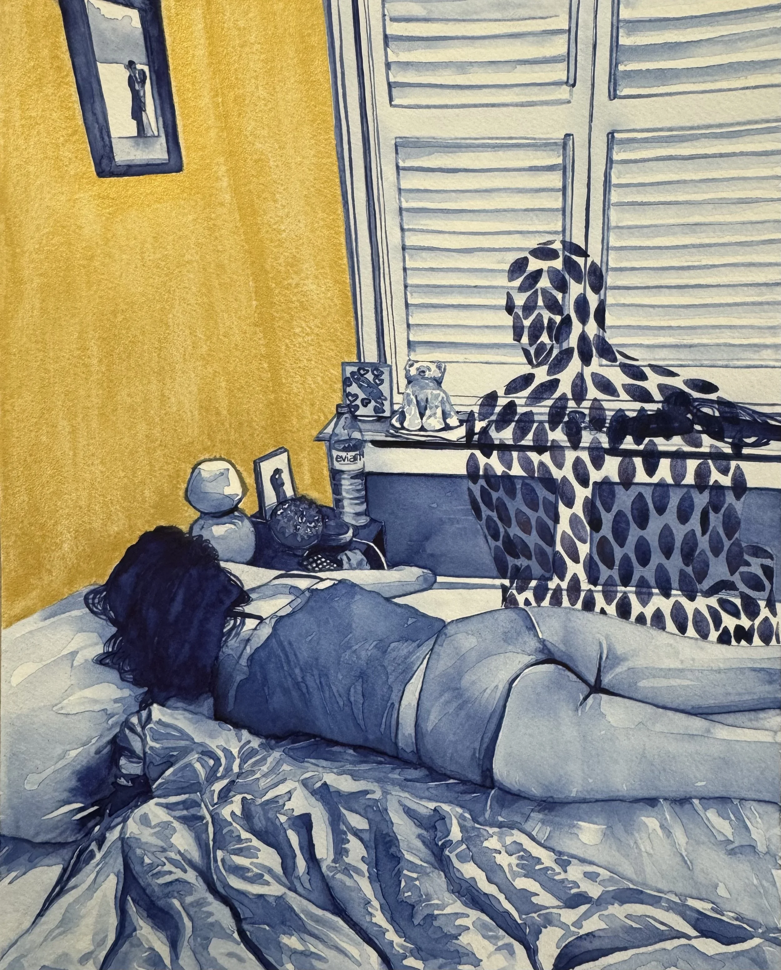 Metadrama, 2024, Watercolour and gouache on paper, 21 x 27 cm