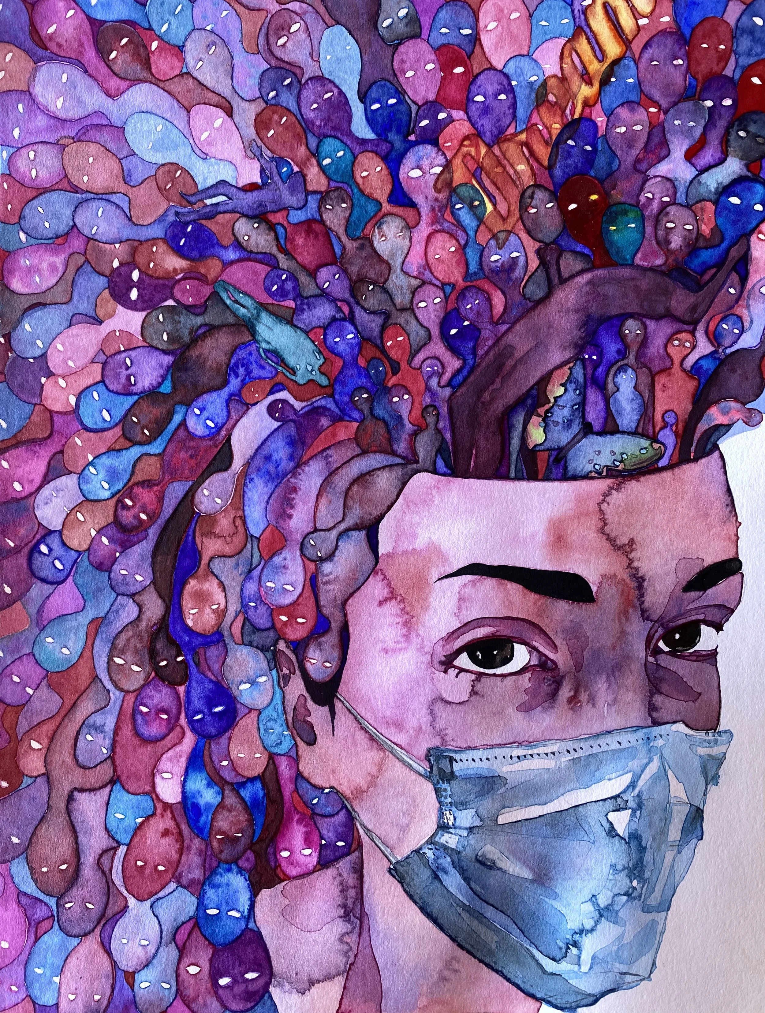 Untitled, 2021, Watercolour on paper, 23 x 30.5 cm