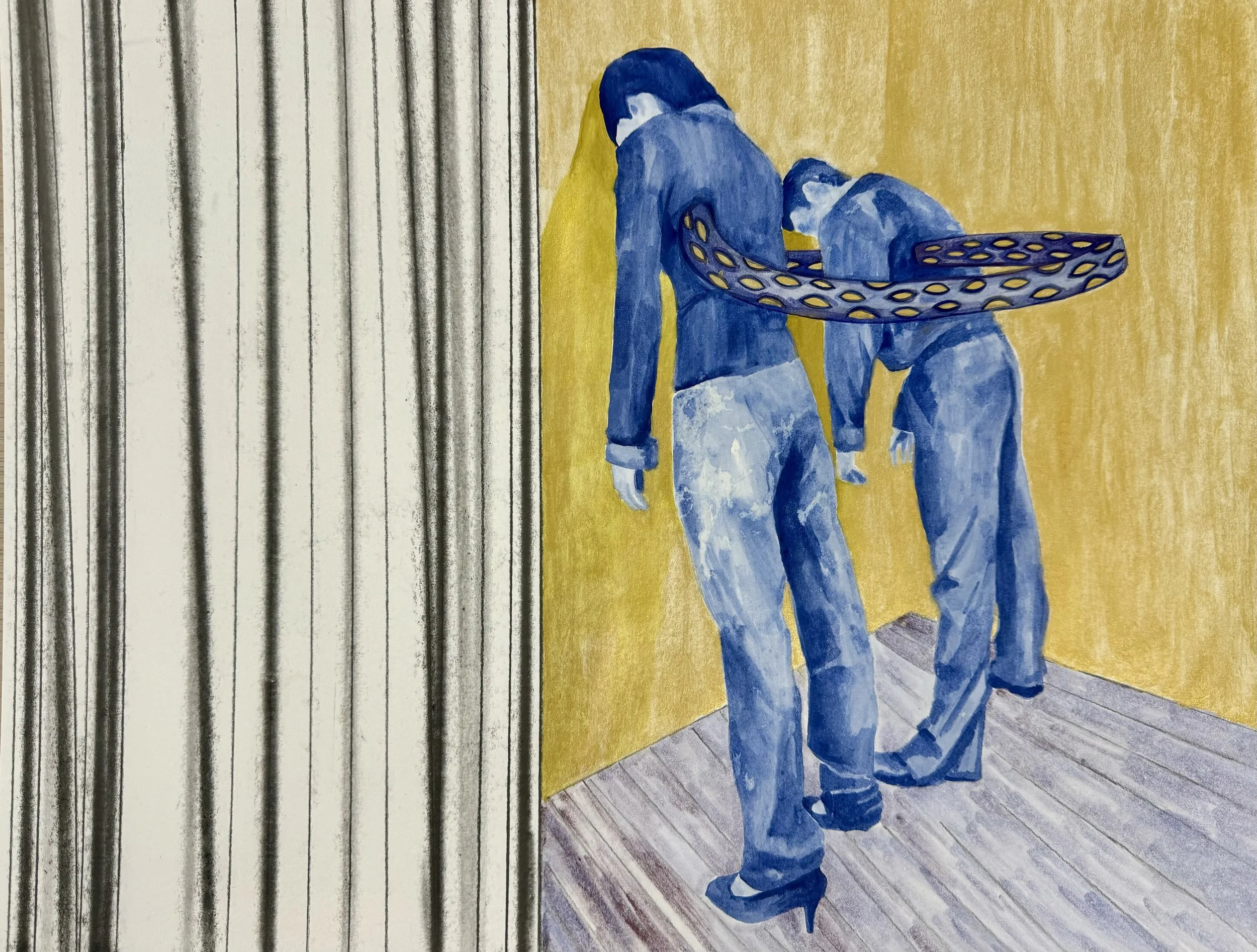 The Gift, 2024, Graphite, gouache and watercolour on paper, 44 x 34 cm