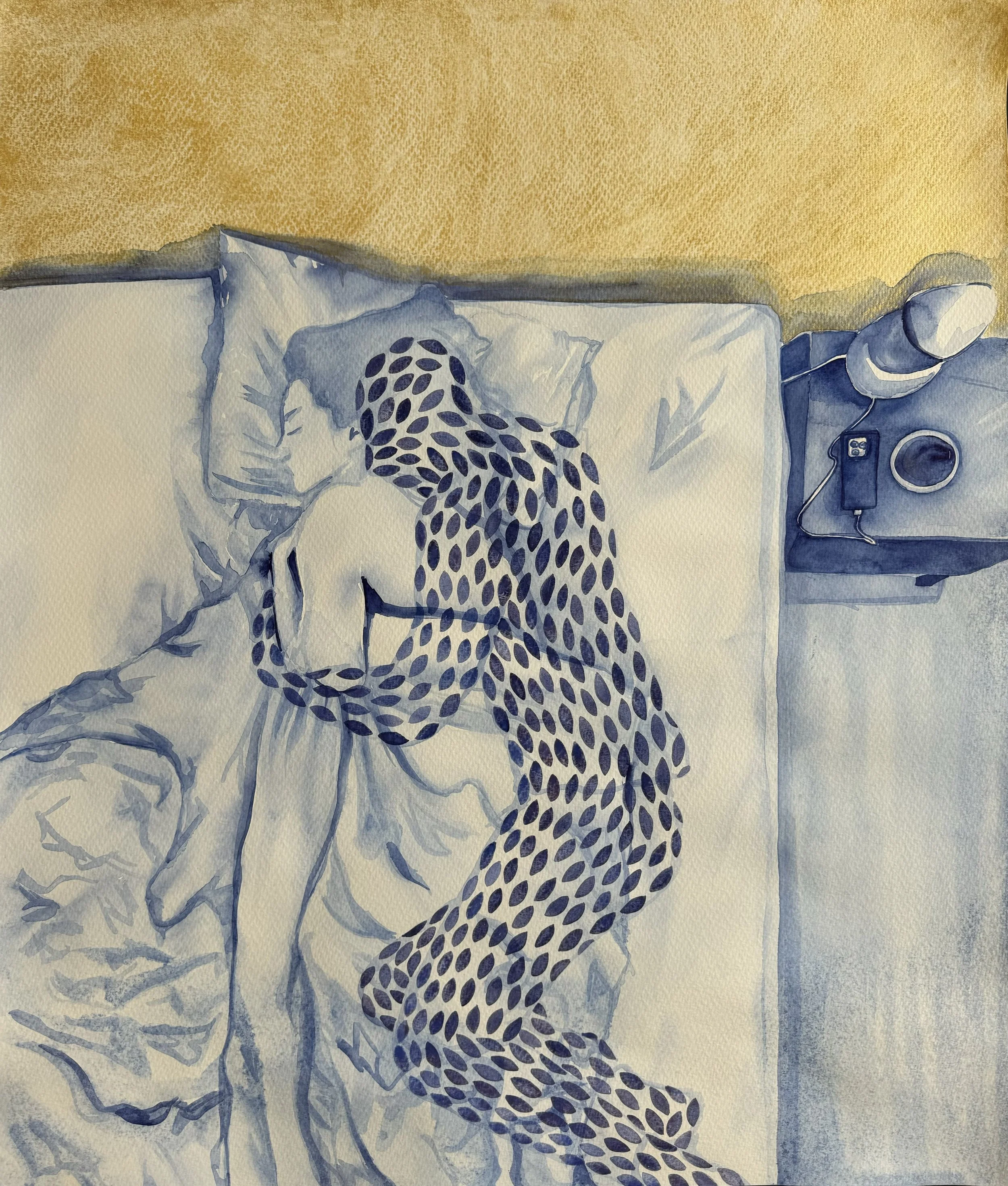 Twilight time, 2024, Watercolour on paper, 55 x 67 cm