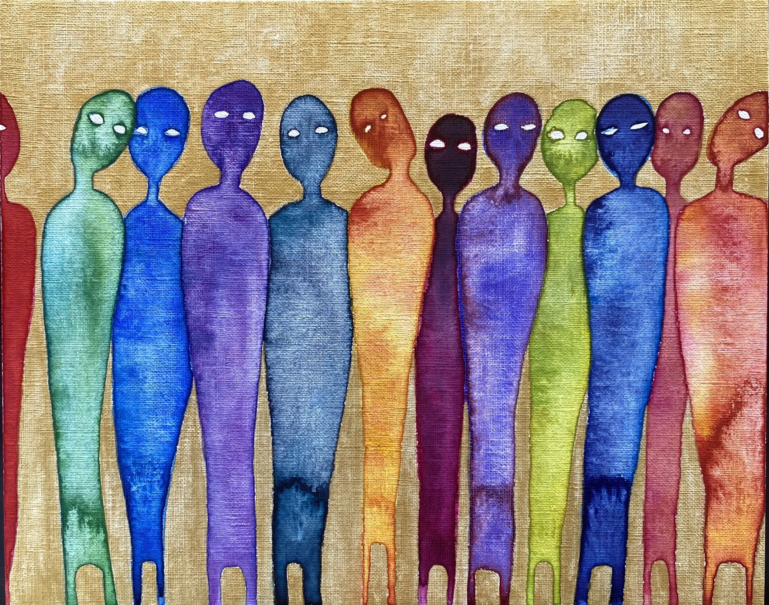 Guides, 2021, Watercolour on Canvas Board, 23 x 30.5 cm