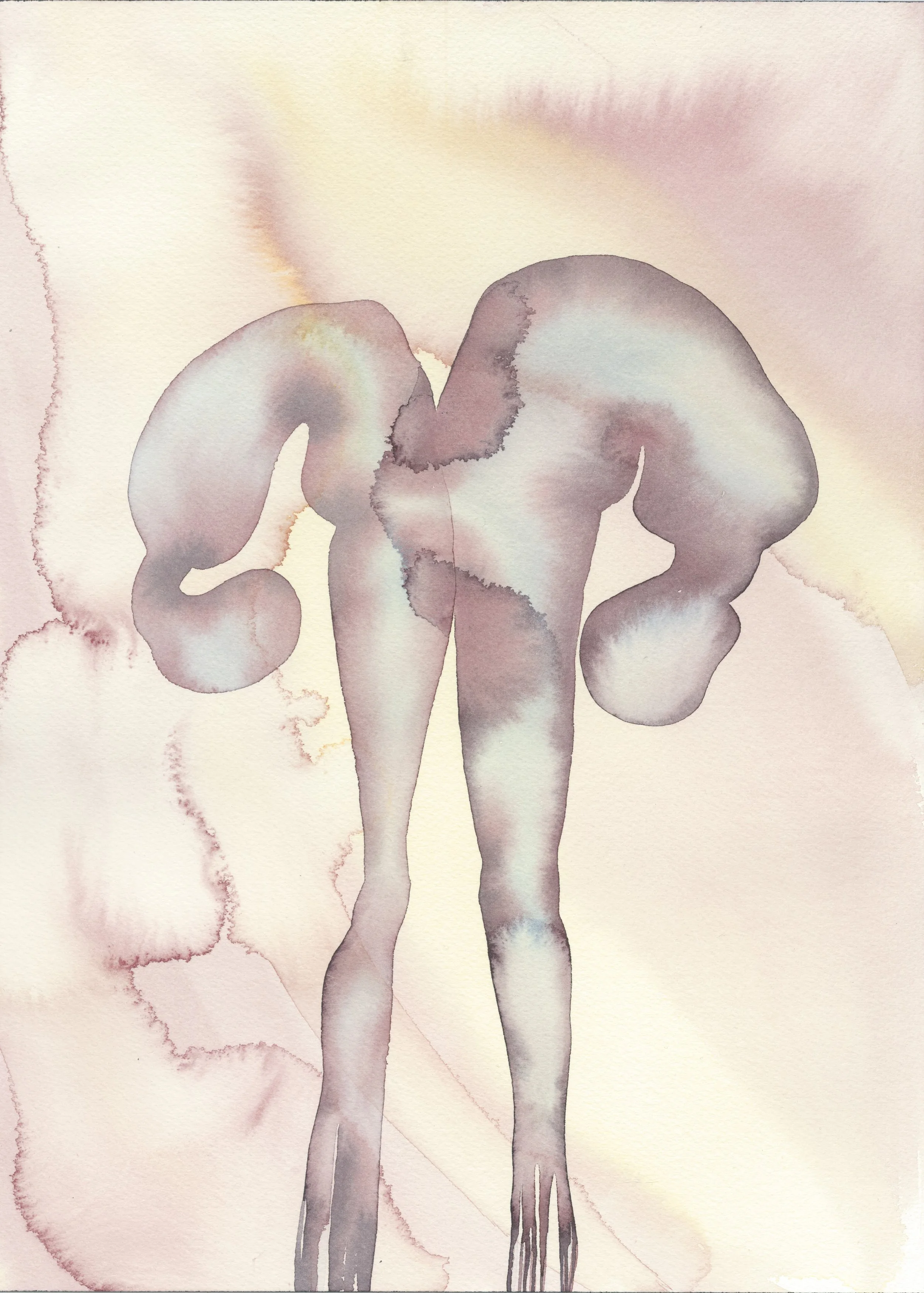 Life Cycle of a Split Soul (3/5), 2025, Watercolour on paper, 26 x 36 cm
