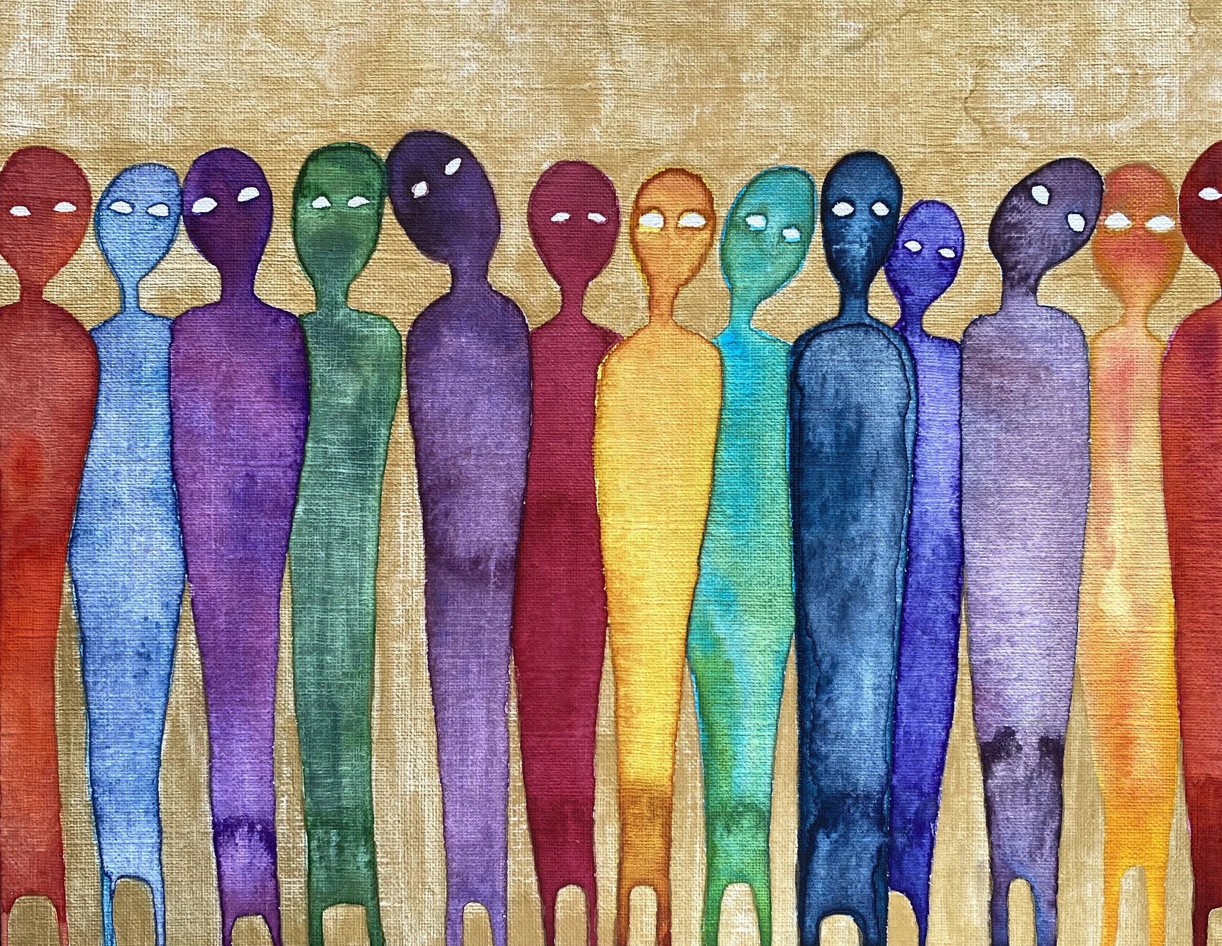 Guides, 2021, Watercolour on Canvas Board, 23 x 30.5 cm