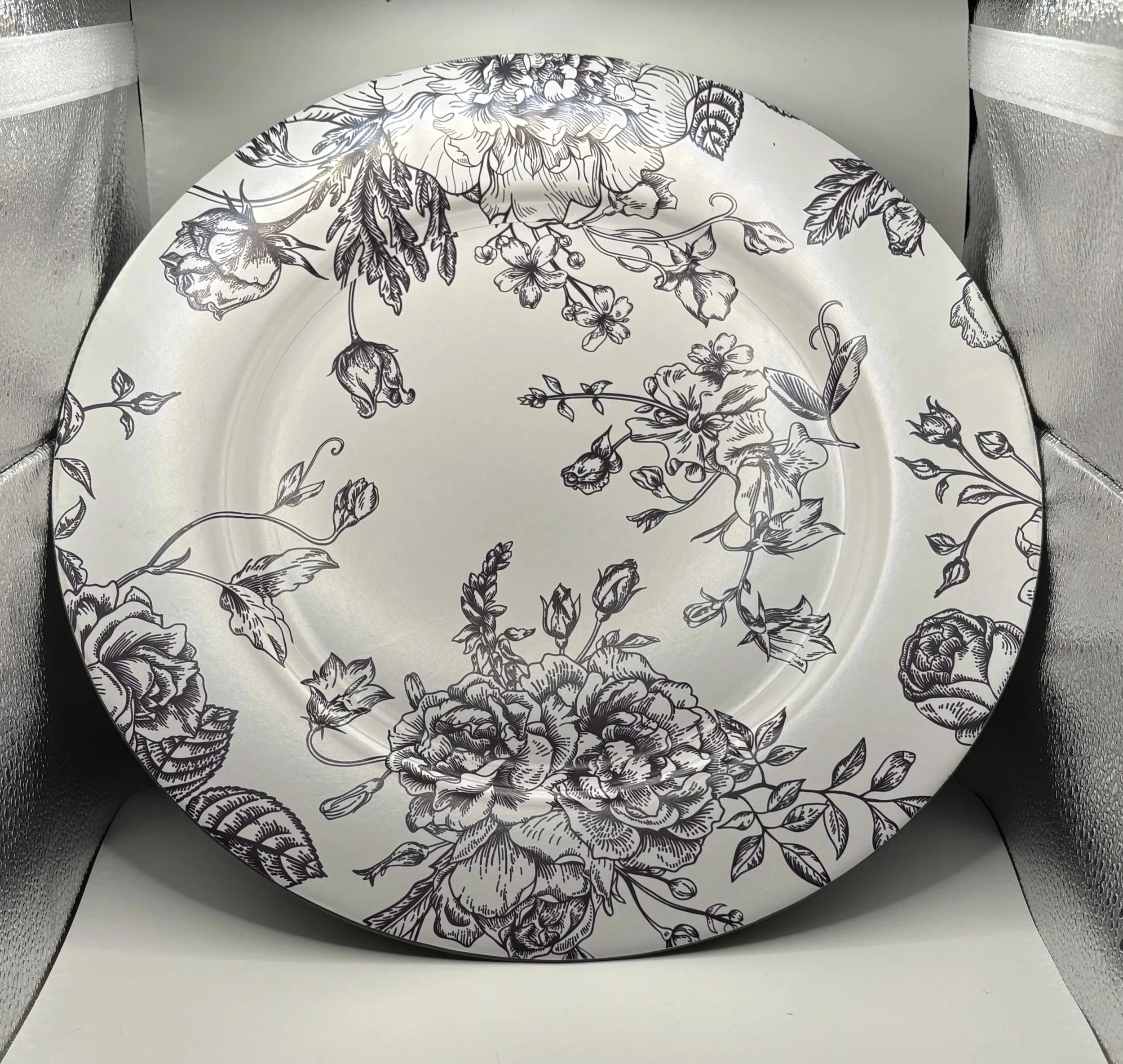 French Toile Black Charger