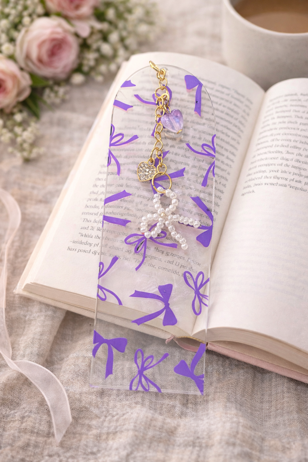 Acrylic Bow Charm Bookmark