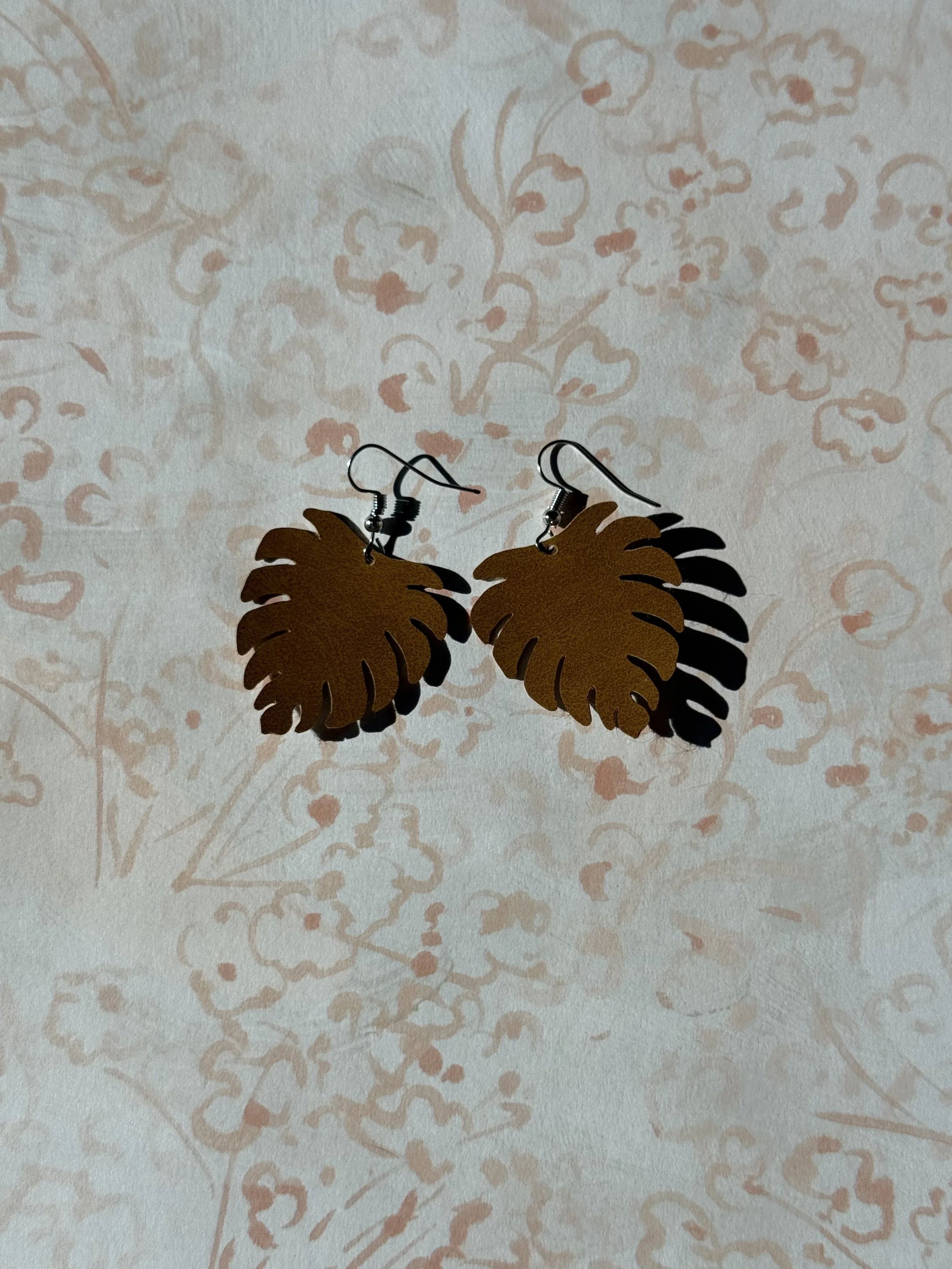 Elegant Suede Leaf Earrings