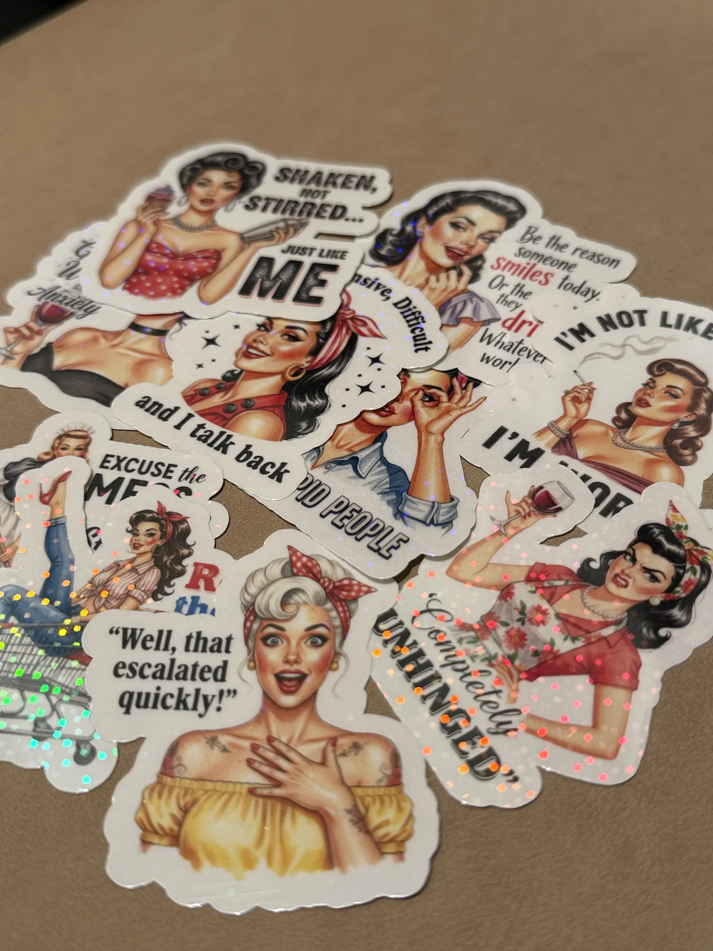 Retro Sassy Stickers (Set of 5)
