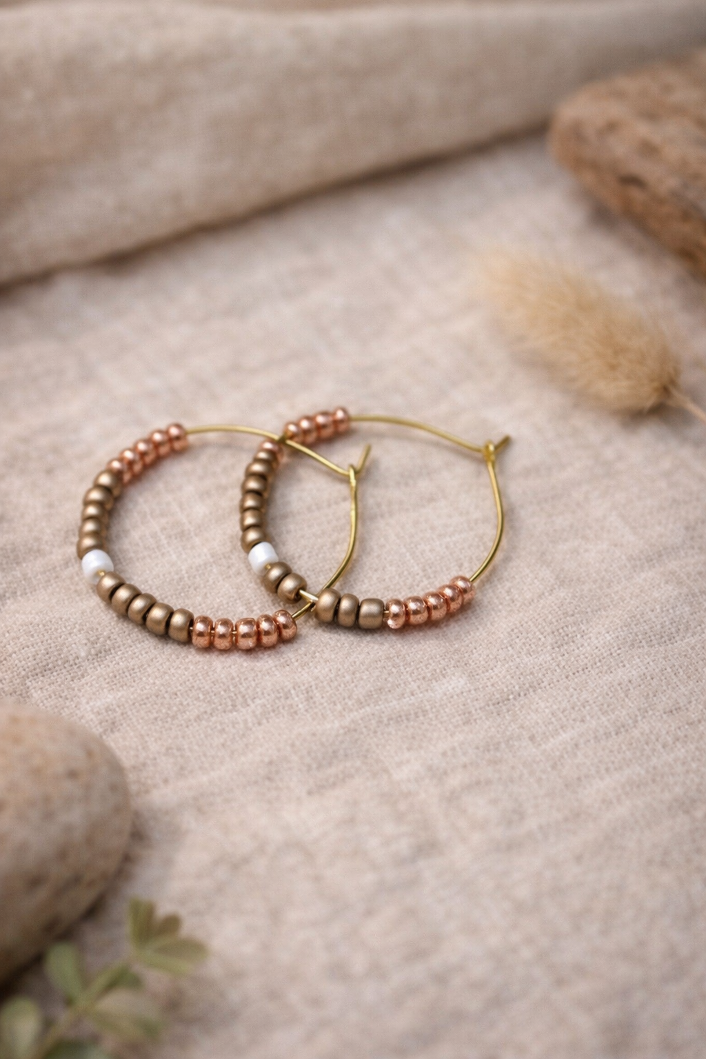 Bronzed Babe Beaded Earrings