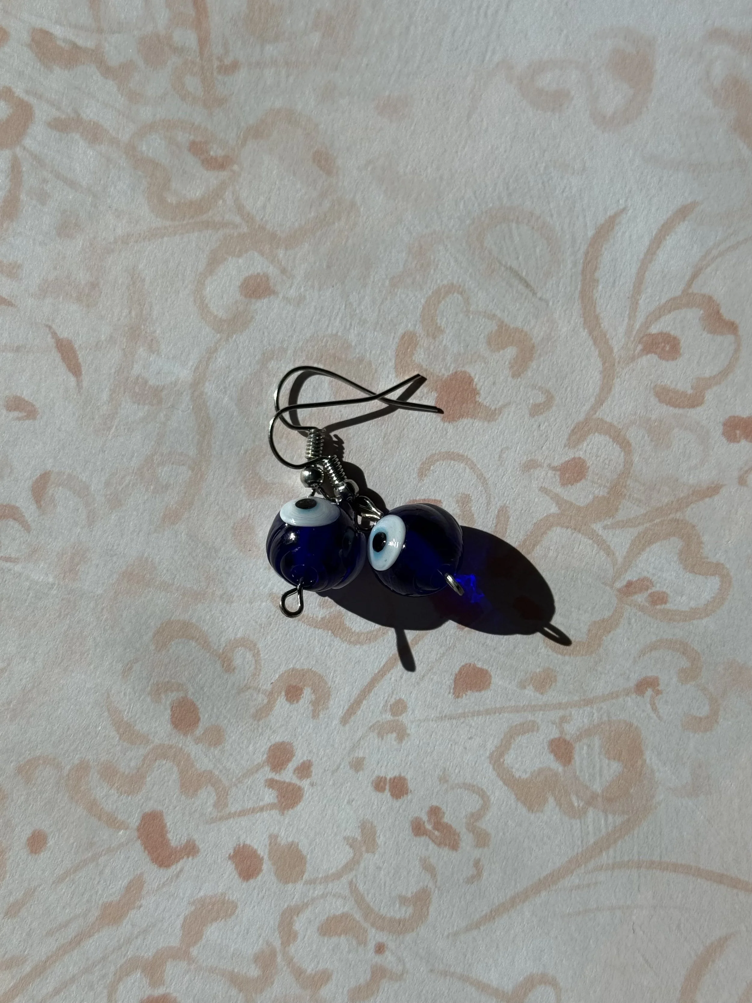 Evil Eye Glass Bead Drop Earrings