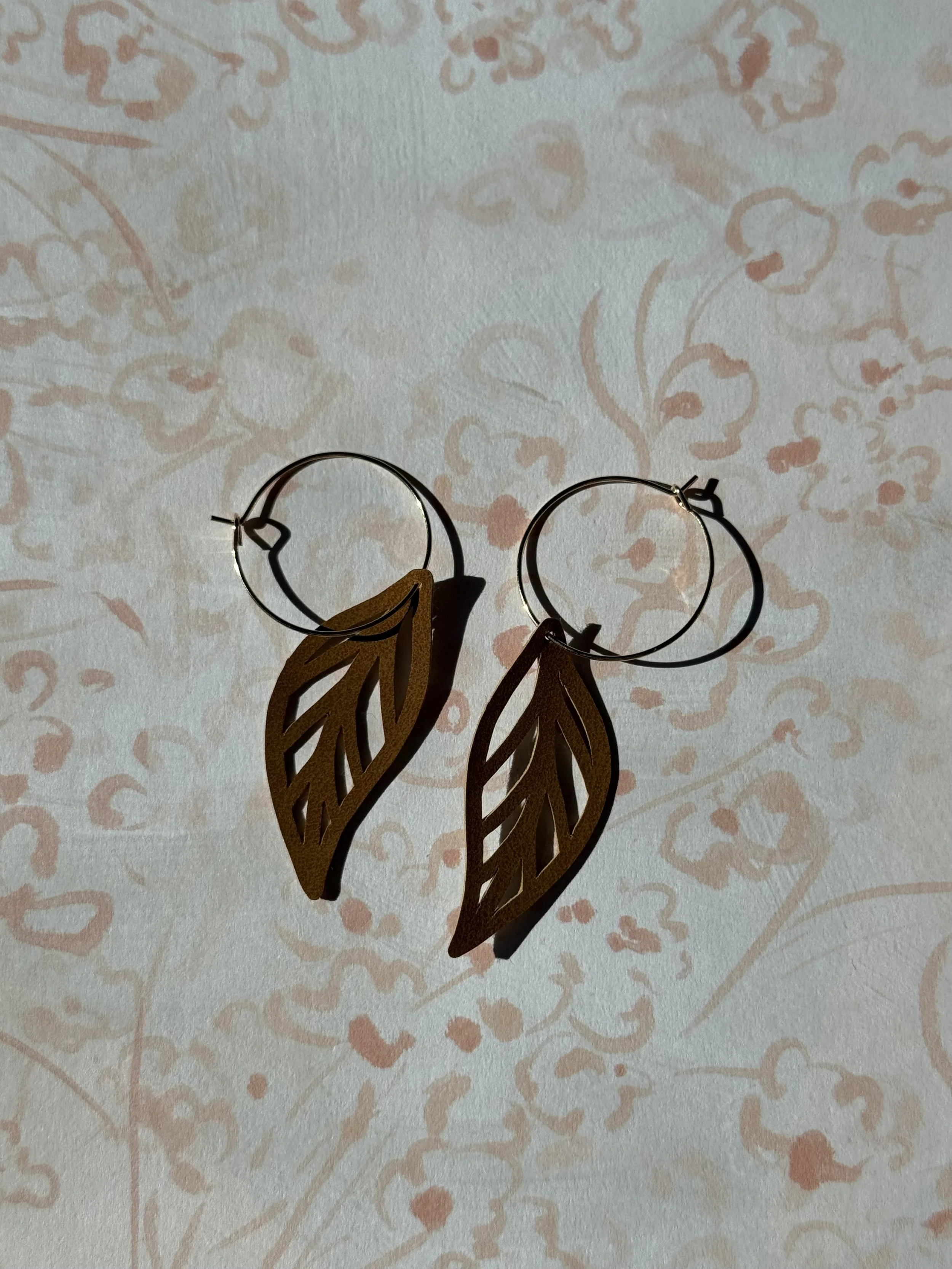 Suede Leaf Earrings
