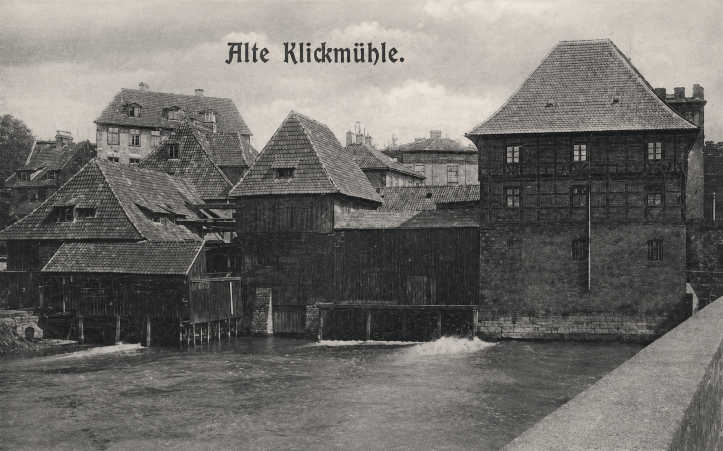 Historisches Bild der alten Klickmühle in Hannover.