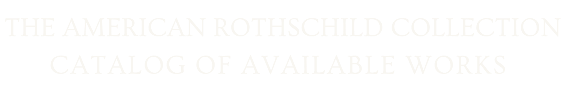 Cover page of The American Rothschild Collection catalog of available works