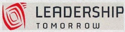 Leadership Tomorrow logo with red abstract emblem and black text