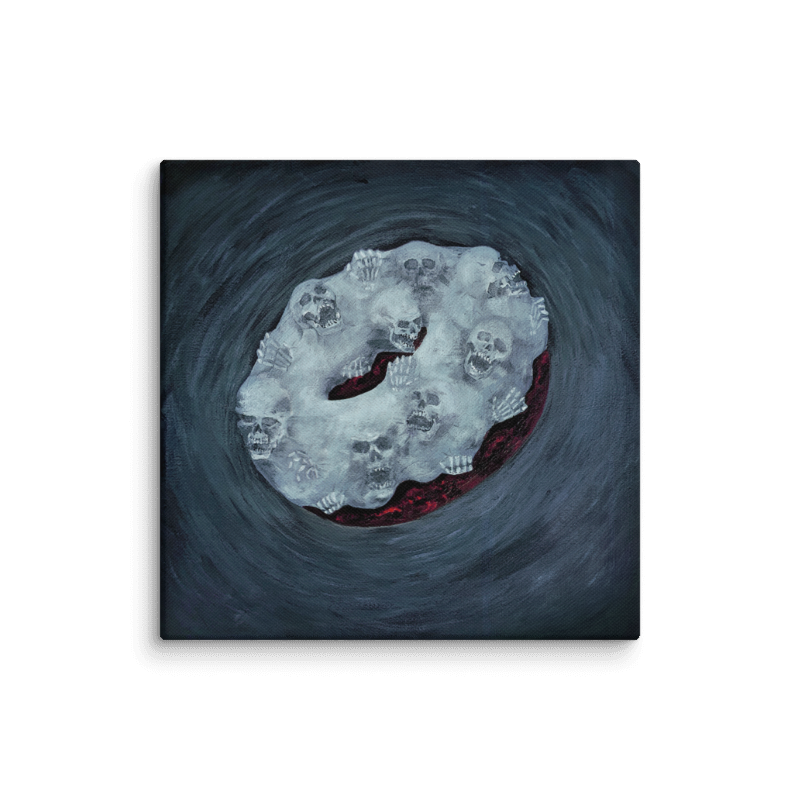 Possessed Donut 8"x8" Canvas Print