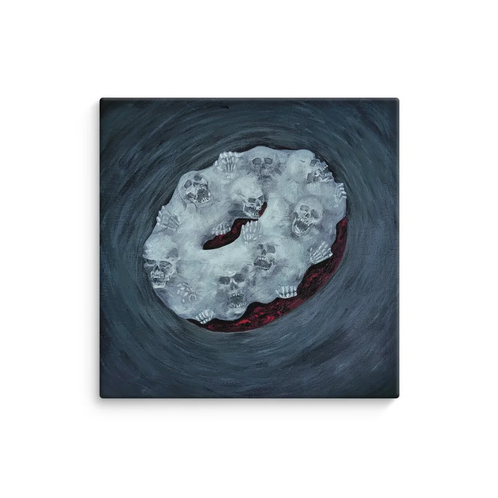 Possessed Donut 8"x8" Canvas Print