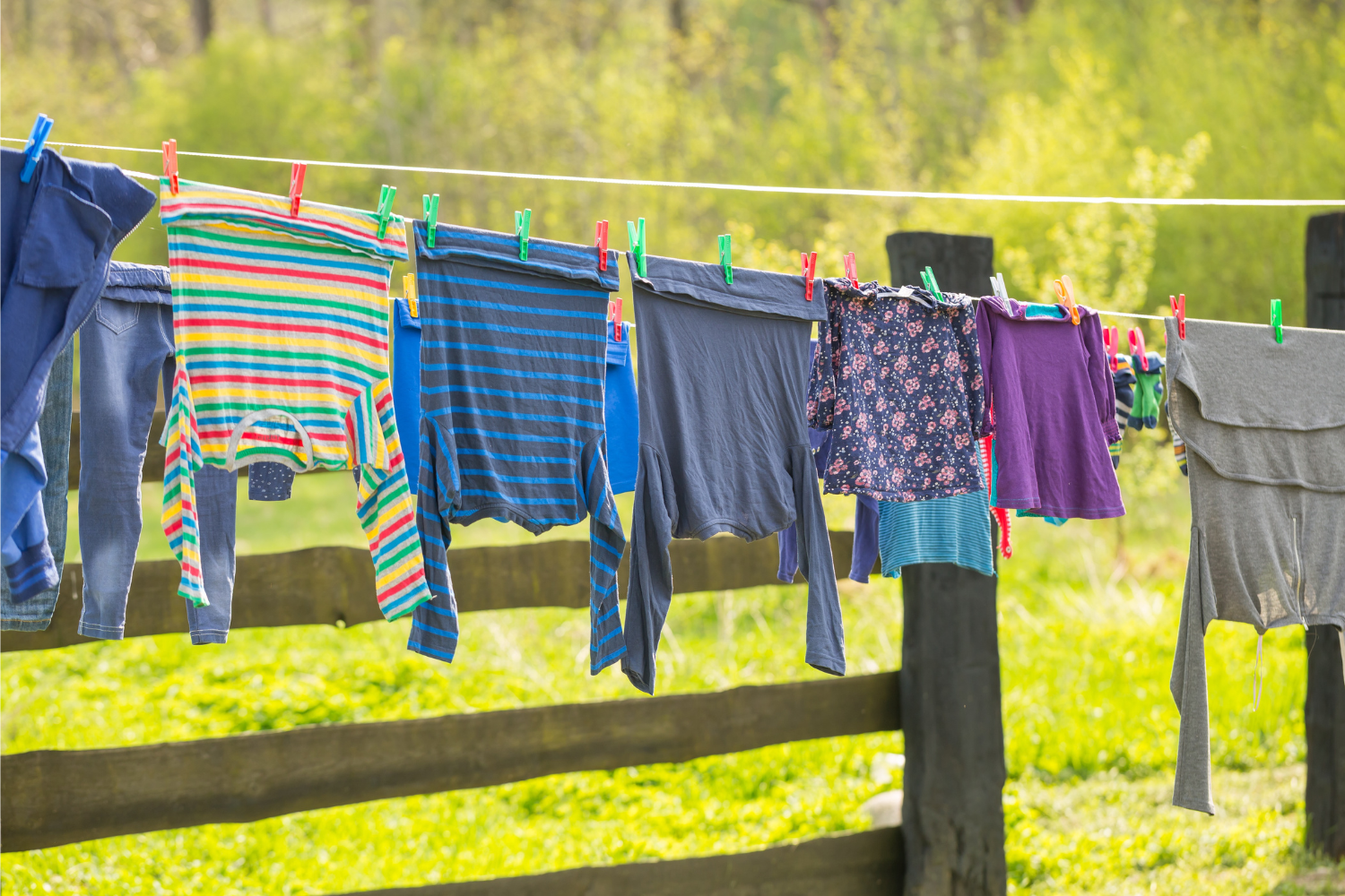 Wash hanging on line