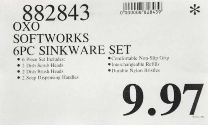 Costco price tag with asterisk