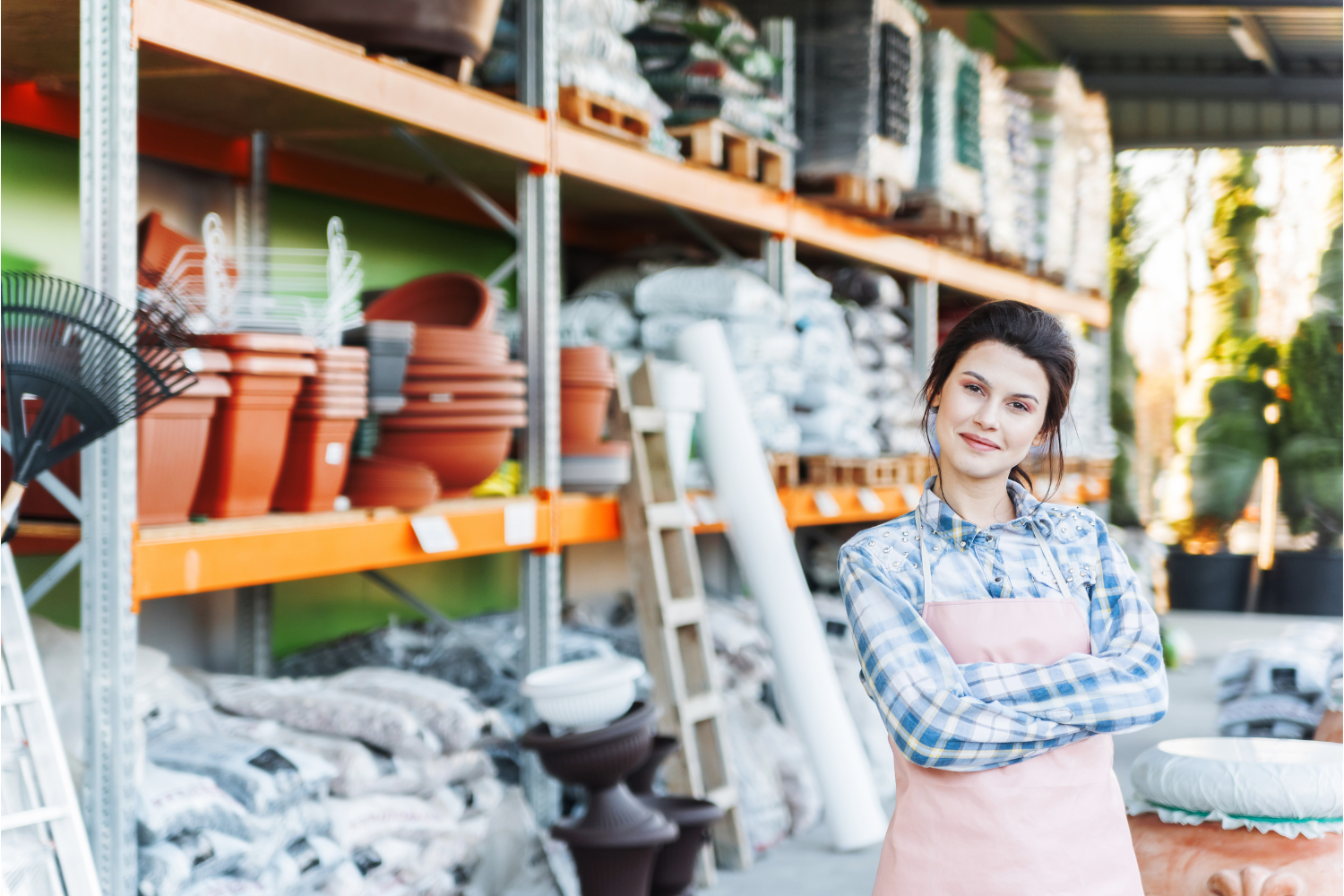 female worker at garden center