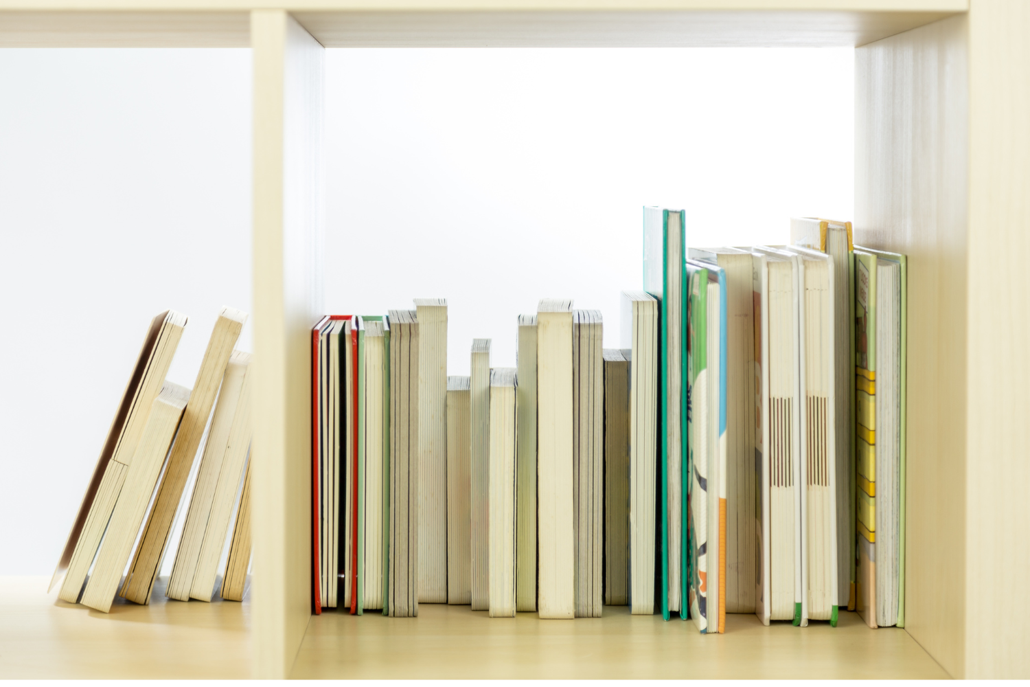 financial books on a bookcase