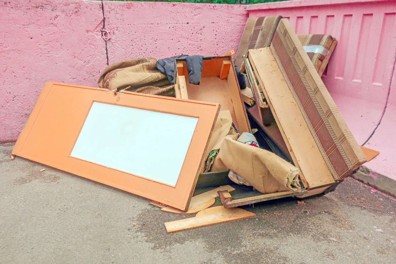 old furniture out for trash that can be picked up for free to revitalize and sell for money