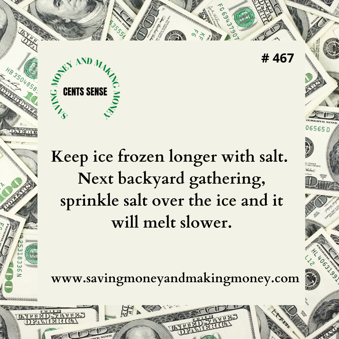 Cents Sense Tip Keep Ice Frozen Longer by Adding Salt