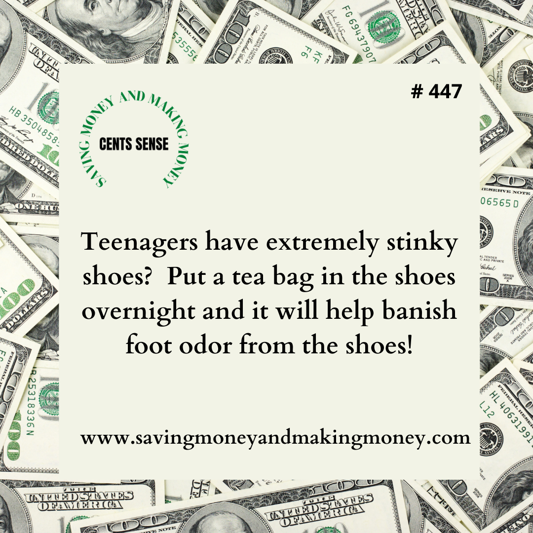 Cents Sense Tip Eliminate Odor From Stinky Shoes by Using Green Tea Bags