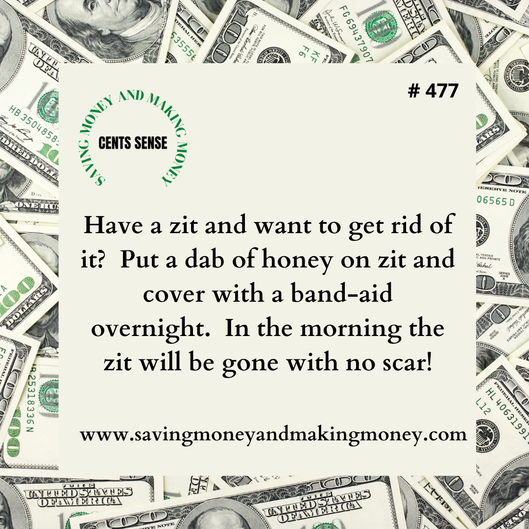 Cents Sense Tip Cure Zit Overnight with Honey and a Band-aid