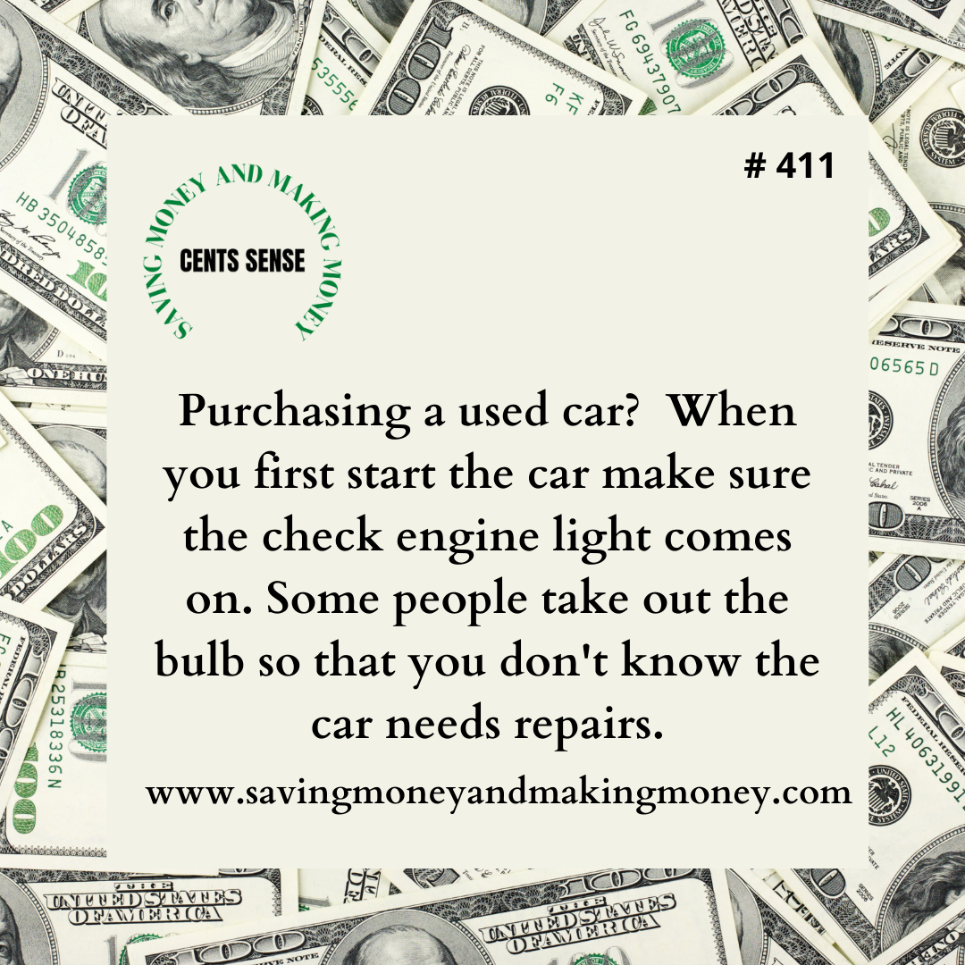 Cents Sense Tip on Buying Used Car to Make Sure Nothing Is Wrong With Engine