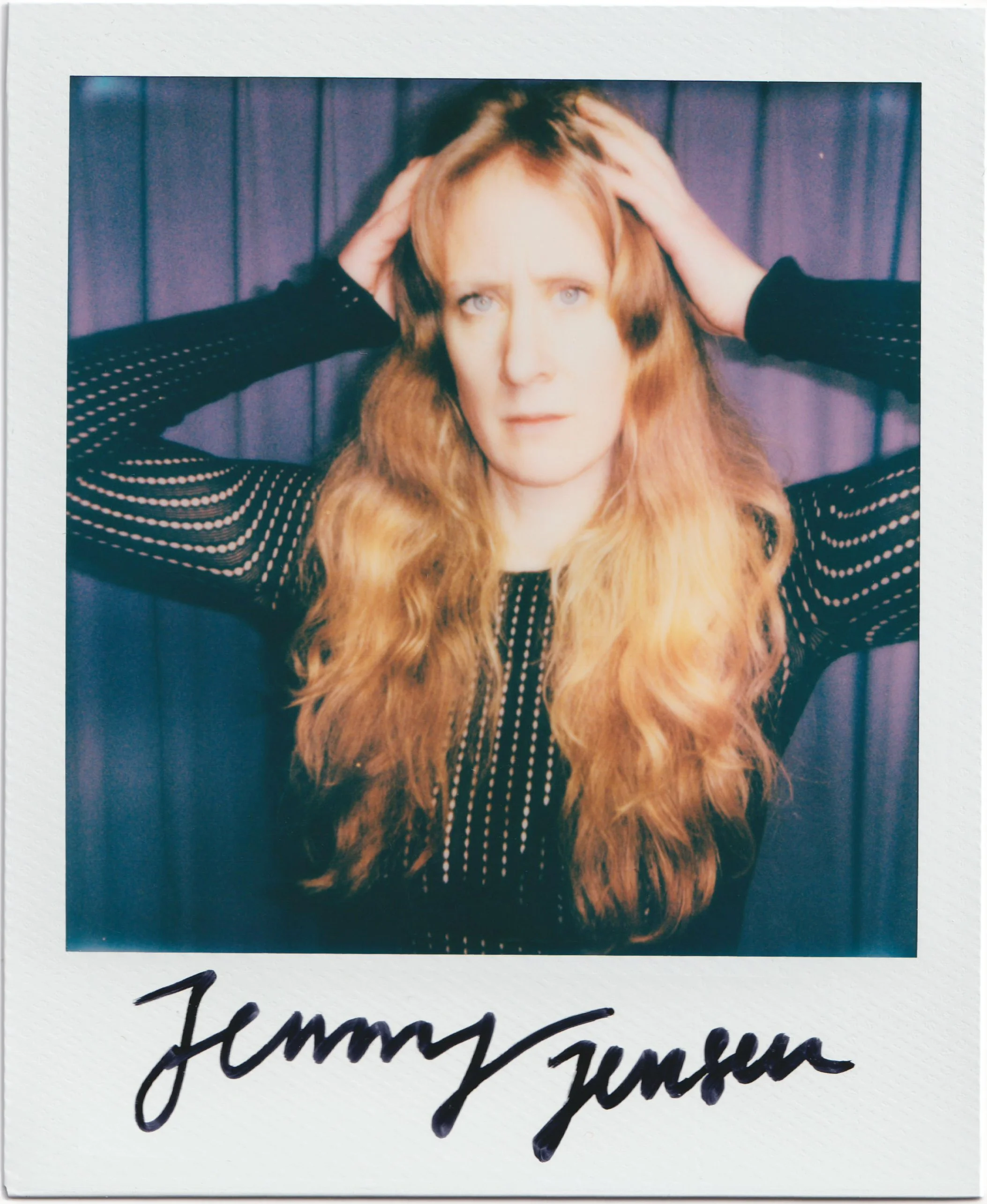 A poloroid picture of Jenny Möller Jensen, taken by photographer Martin Brusewits.