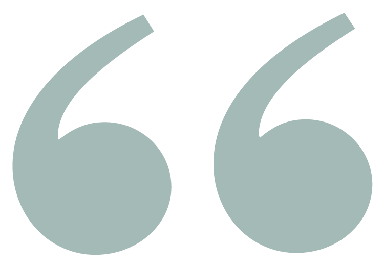 Large gray quotation marks on a black background.