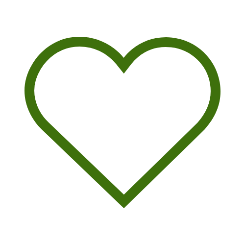 Outline of a green heart on a black background.