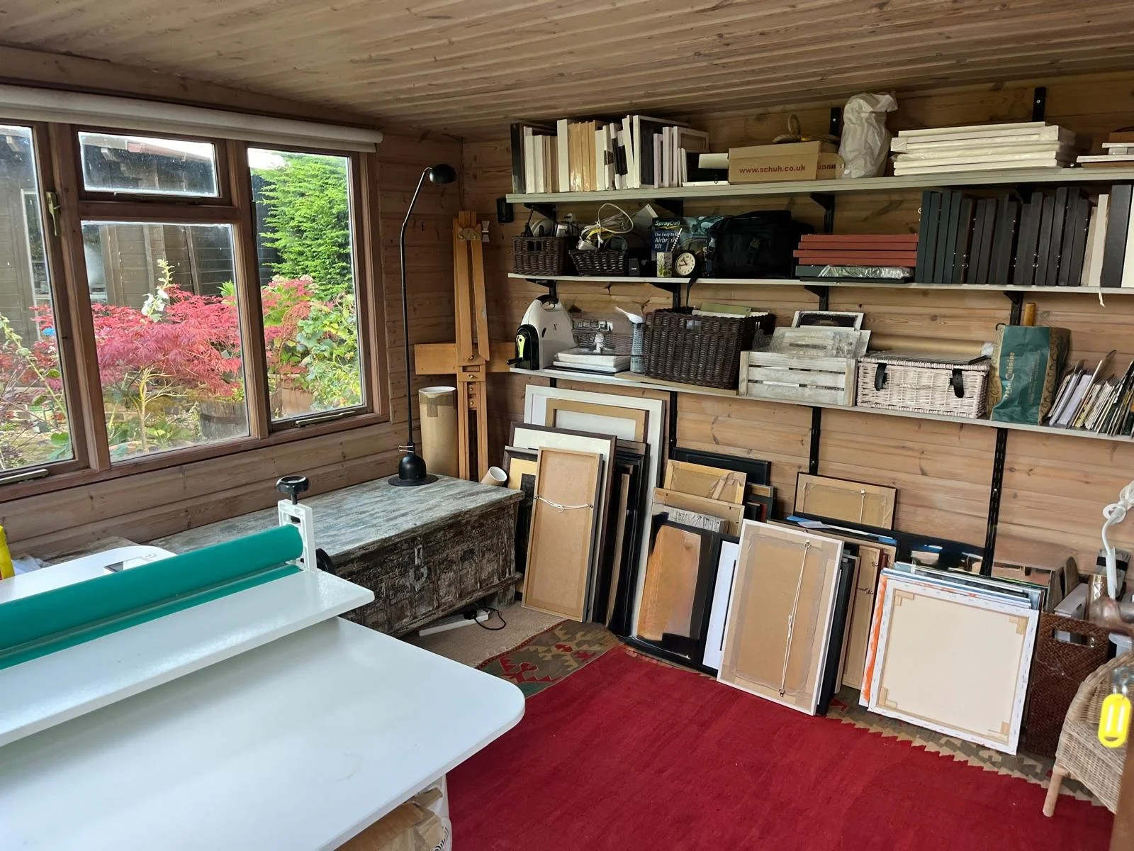 Before and after property staging of a home studio. Allsop's All Sorted removed heavy visual distractions to highlight property features for sellers in Devizes and Marlborough
