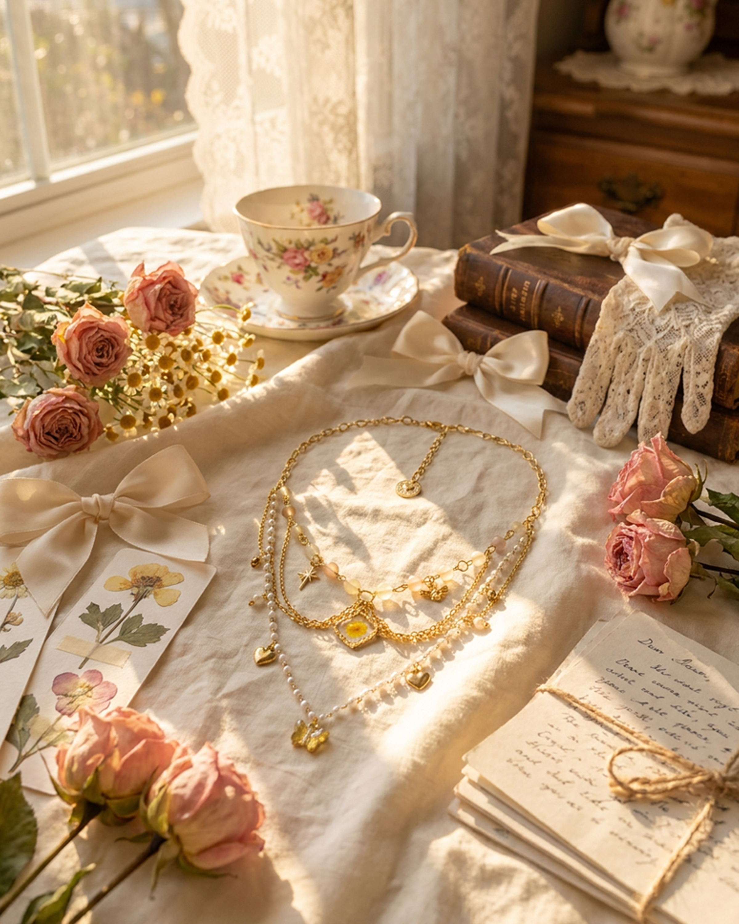 A Butterfly in the Golden Garden Necklace