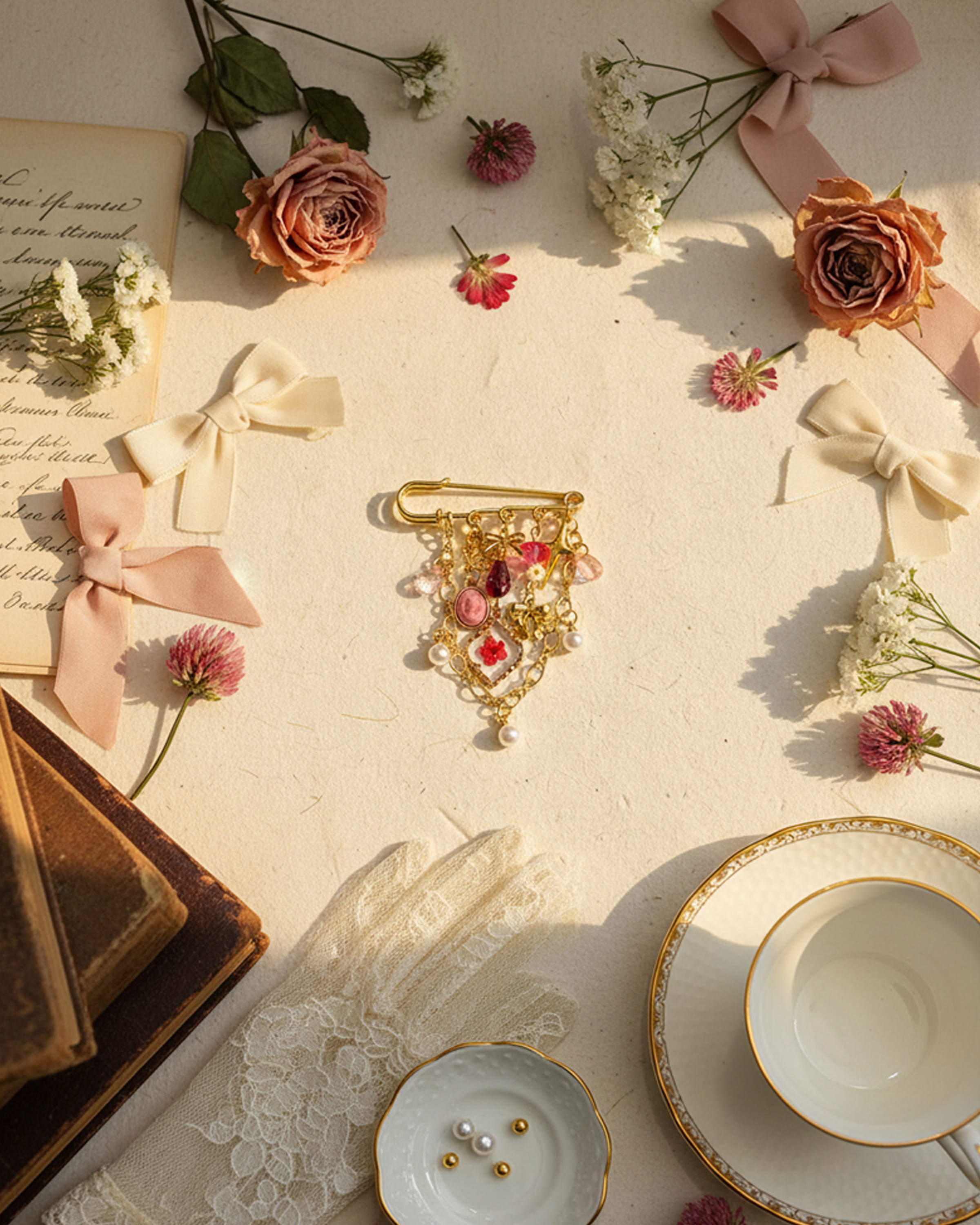 A Bloom Beneath Starlight Brooch